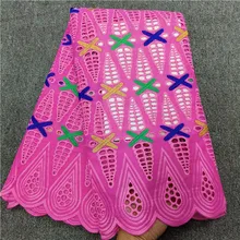 Швейцарская вуаль кружева в швейцарском стиле высокого качества tissu Африканский хлопок сухое кружево последняя ткань из Дубая нигерийское кружево для женщин 5 ярдов