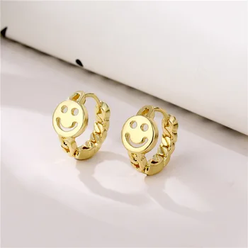 

2020 Smiley Face Earrings Female Simple Earrings Round Hollow Minimalist Smile Earrings Earrings Bridal Earrings for Wedding