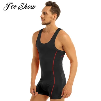 

Gay Men Sexy Sleeveless One-piece Body Suit Boxers Underwear Soft Comfortable Bodysuit Jumpsuit Boxers Leotard Singlet Underwear