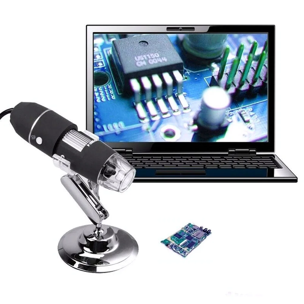 0-1600X USB микроскоп портативный цифровой микроскоп USB интерфейс Электронные Микроскопы с 8 светодиодами с кронштейном
