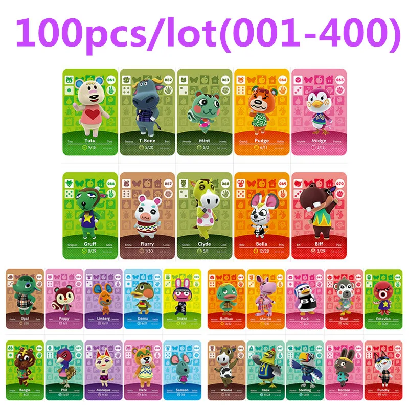 Бесплатная доставка 100 шт./лот набор карт Amiibo для игр с животными New Horizons NS Switch