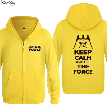 

Mens Hoodie Movie Star Wars Darth Vader Keep Calm And Use The Force Hoodies Men Fleece Long Sleeve Zipper Jacket Coat Sweatshirt