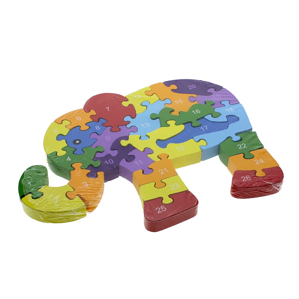 DX 3D wooden Elephant Early Educational Puzzle Kid expand thinking - Цвет: DX