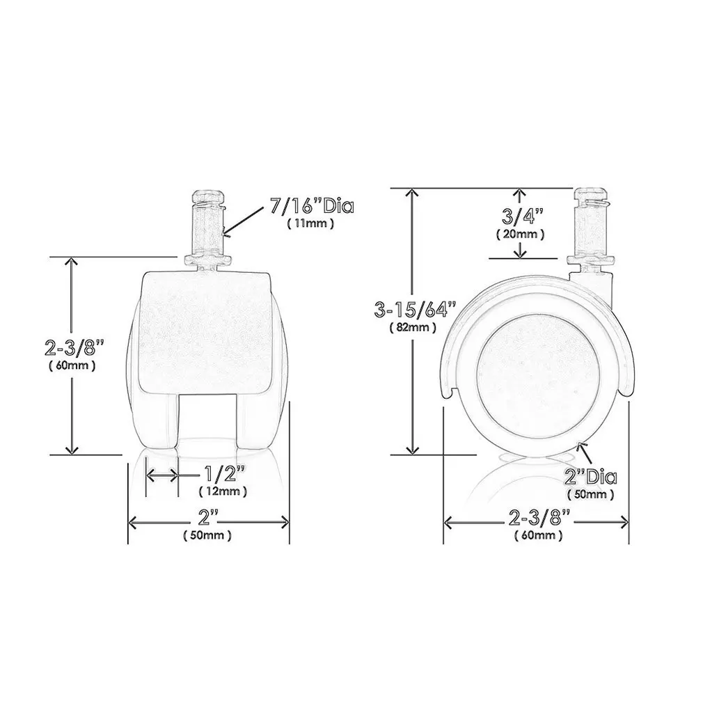 Hc3f543597bfe4e0abc343001b51ab0c7n 2 Cal uniwersalne kółka fotel kierownika kółka do fotela biurowego ciche wzmocnione kółka do mebli losowy kolor poliuretanu