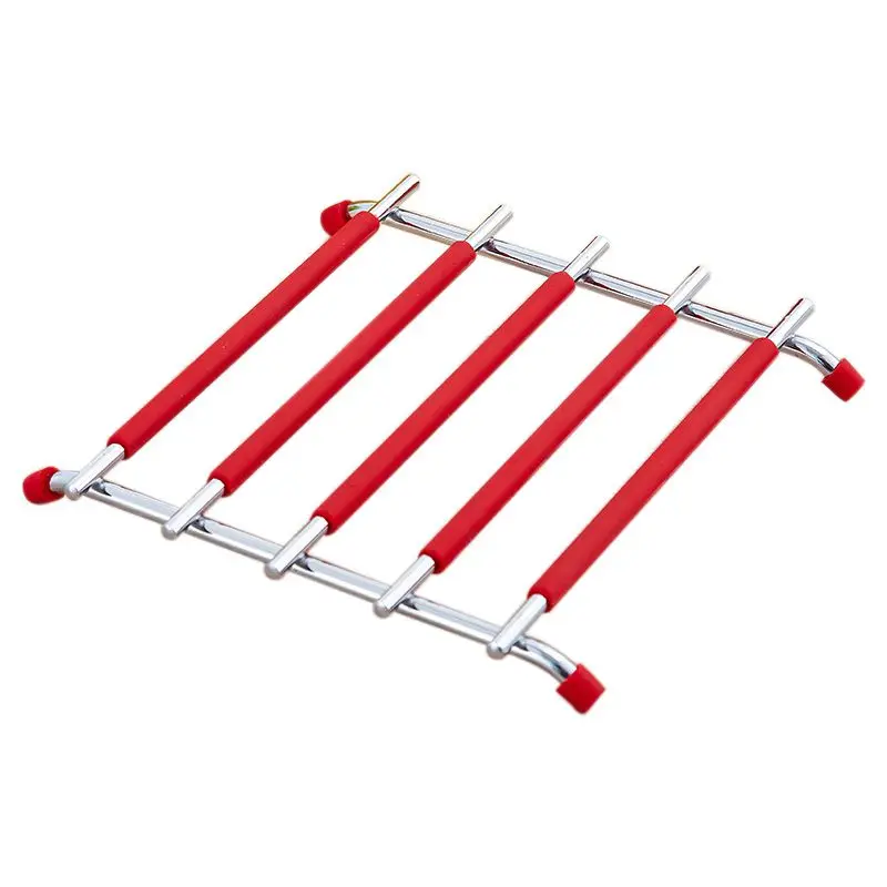 Fashion-1pc Creative Zinc Alloy Silicone Mat For Pot Heat Insulation Dining Table Mats Placemats Pad Placemat Red
