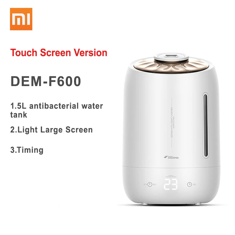 Увлажнитель воздуха Xiaomi DEERMA DEM-F600 диффузор бытовой очиститель воздуха тумана синхронизация Интеллектуальный сенсорный экран 5л - Цвет: DEM-F600