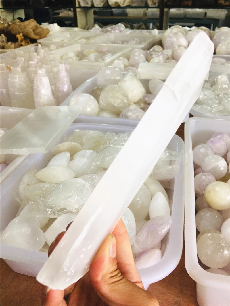 Высококачественный 10 см кварцевый кристалл селенит для исцеления чакр с помощью рейки минералов и натуральных камней