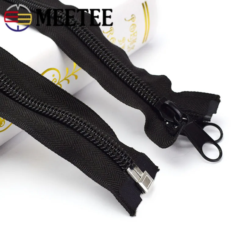 

2pcs 10# Plastic Nylon Zippers Black Open End Long Zip for Outdoor Tent Zipper DIY Tailor Sewing Craft Bag Clothes Accessories