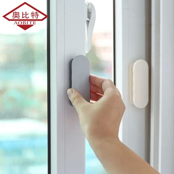 

AOBT sliding door and window handle for free punching kitchen cabinet door handle drawer glass paste pulls 4 pieces