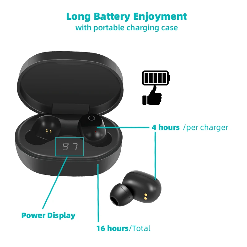 Arikasen Bluetooth 5 0 наушники настоящие беспроводные TWS вкладыши спортивные для бега с