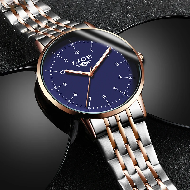 Часы Reloj Hombre 2020 новые LIGE спортивные светящиеся водонепроницаемые кварцевые