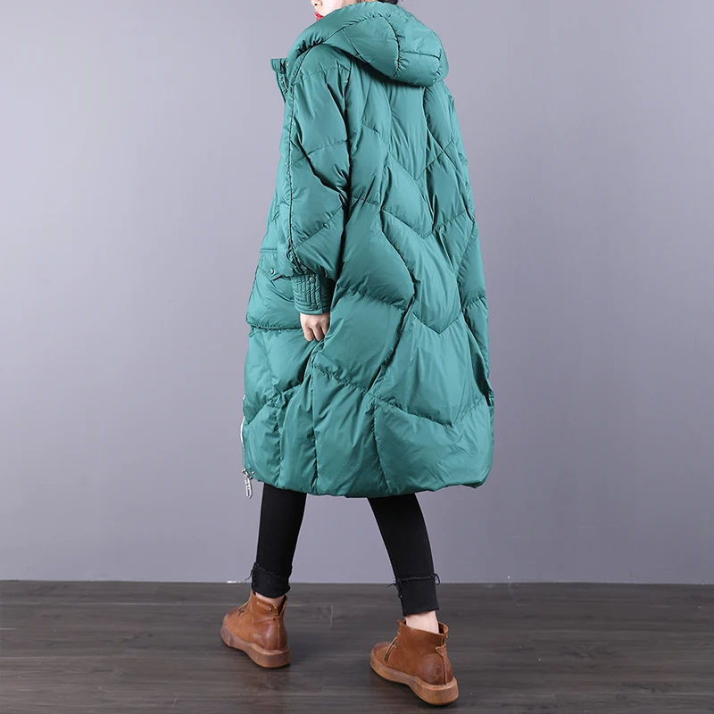 Fitaylor Winter Loose Hooded Long Jacket Women 90%