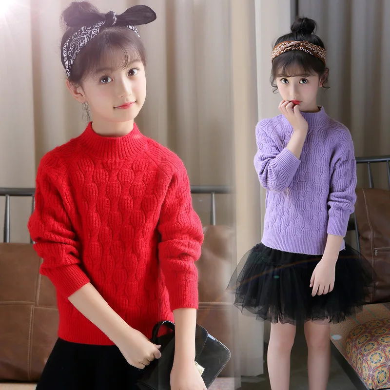 

Brands Baby Girls Pullover Sweaters Winter 2019 New Girl Knitted Clothes Kids Autumn Solid Color Sweater for Girls Cardigan