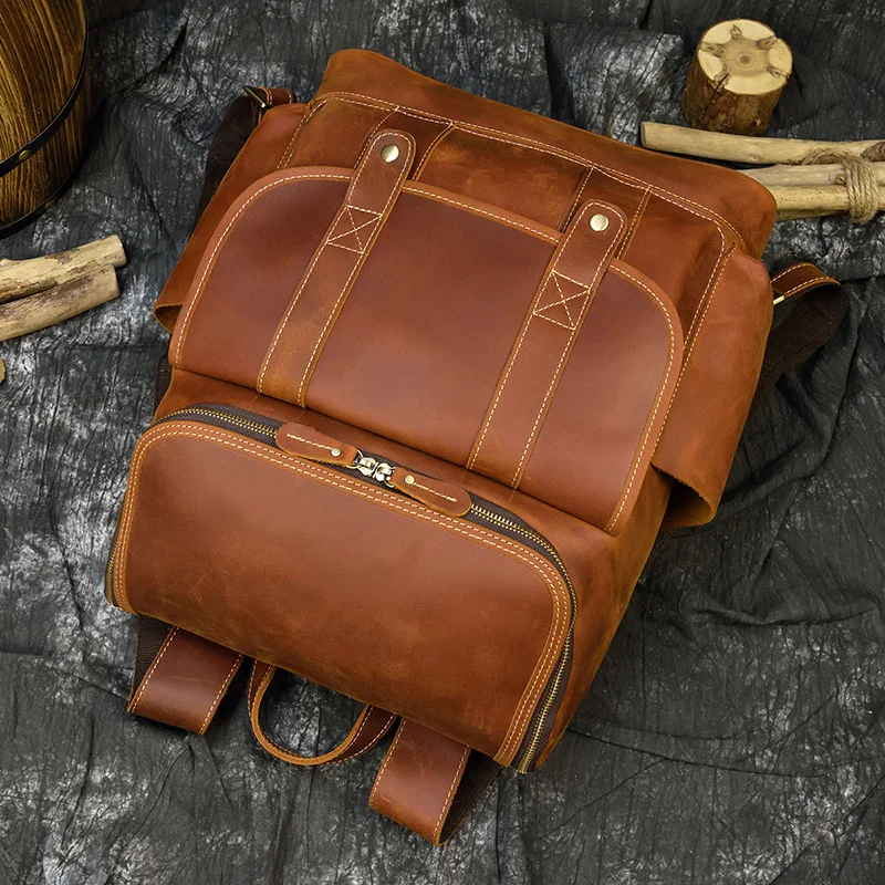 Genuine Leather 15.6 Laptop Backpack