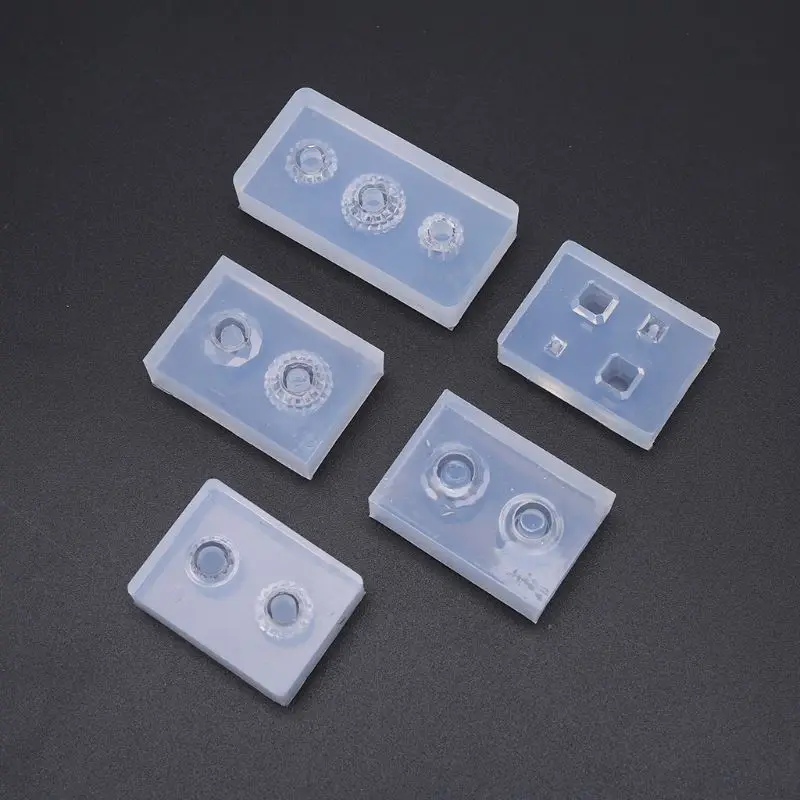 

5 Pcs/set Crystal UV Resin Beads Cubes Epoxy Gel Mold with Holes DIY Handmade Pendant Jewelry Making Molds