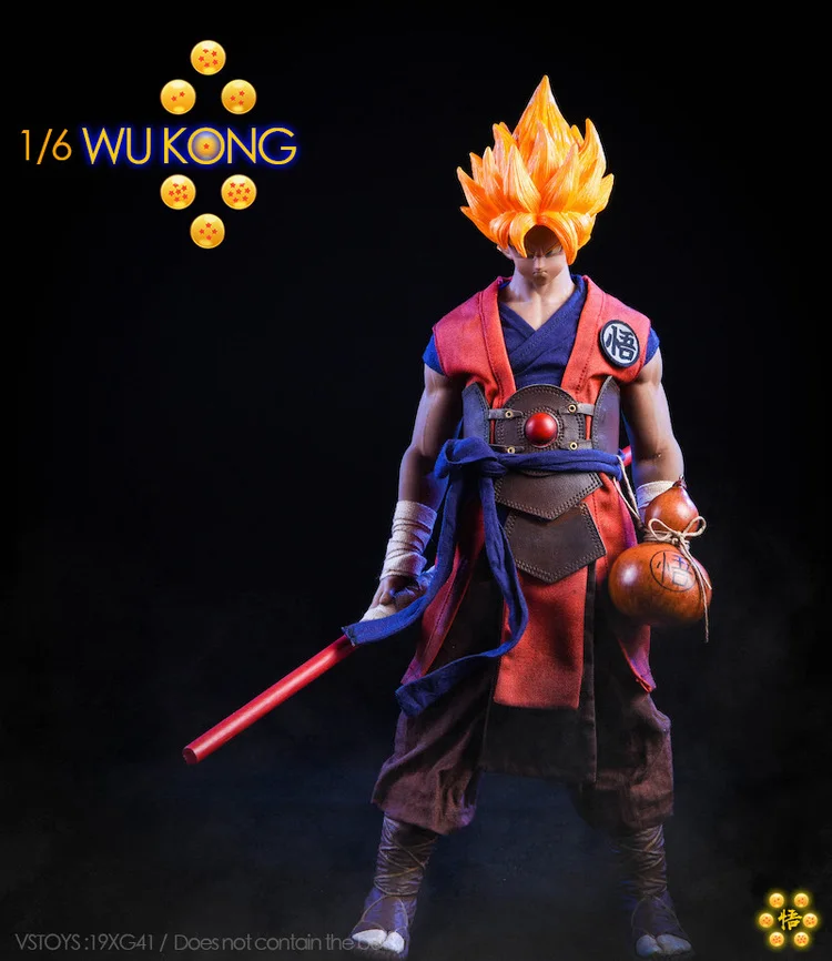 VSTOYS 1/6 Siya Goku Набор для лепки головы и одежды для 12 дюймовых фигурок DIY