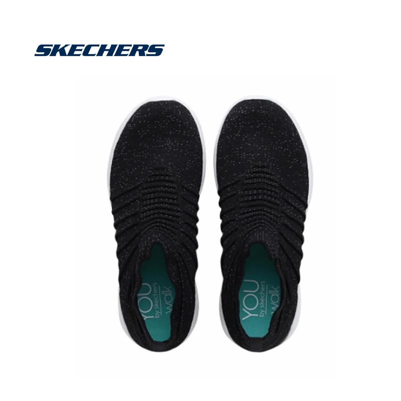 Skechers/женские кроссовки на платформе; дышащая повседневная обувь; Женская Удобная дышащая прогулочная обувь; слипоны; 14961-BKW