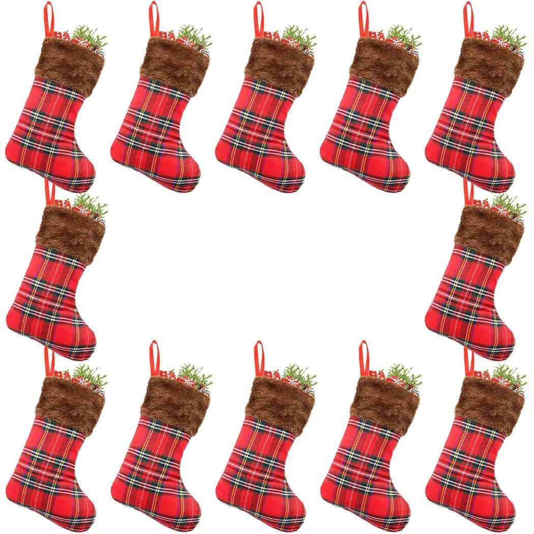 

Mini Christmas Stockings Kids Gift Candy Bags 1 x Red 12 x Holder Christmas Tree Ornament