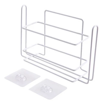 

Wall Mount Storage Rack Home Kitchen Placing Sundries Accessories Tissue Wrap Foil Shelf Holder Door Cabinet Organizer