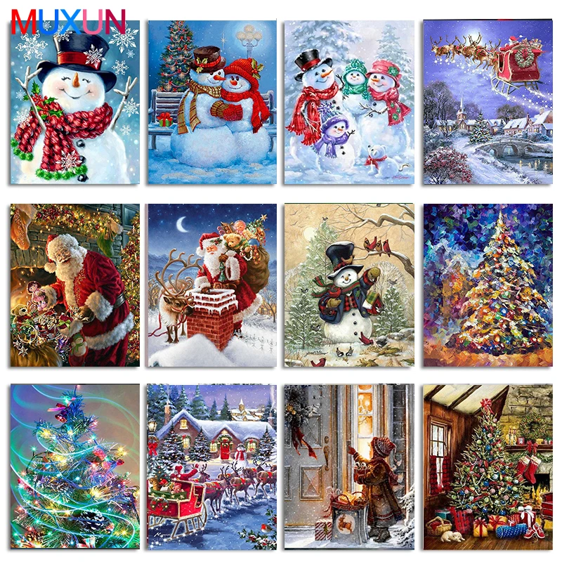 

Diy 5D Diamond Painting Christmas Snow Full Square Diamond Painting Winter Scenery Diamond Embroidery Mosaic Painting Gift Rp504