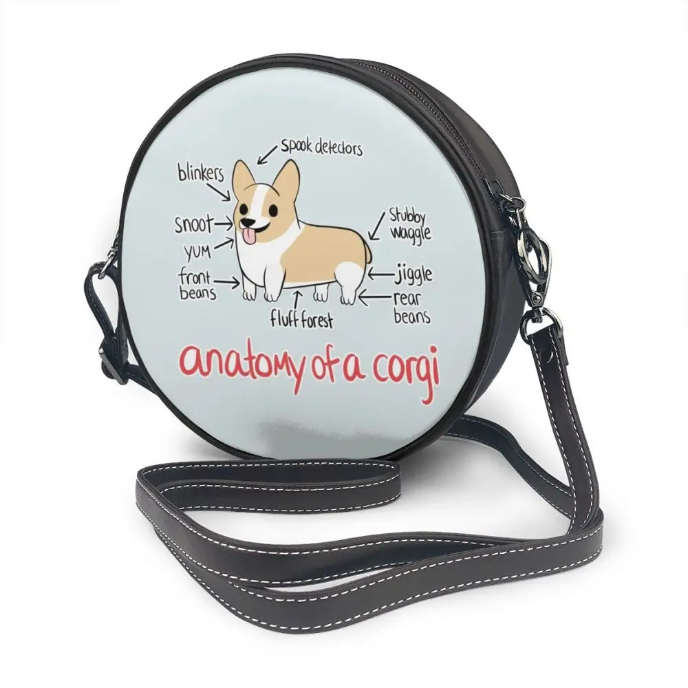Сумка через плечо Welsh Corgi Pembroke, кожаная сумка Welsh Corgi Pembroke, многофункциональная Подростковая женская сумка, Круглый кошелек