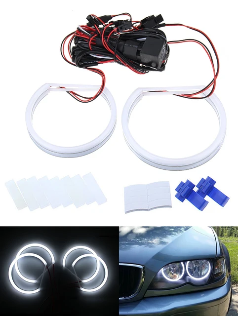 1 Set Led 2x(146mm+131mm) Dual Color Cotton Light Led Angel Eyes Kit Halo  Ring Drl For Bmw 3 Series E46 E90 E91 Non Projector - Daytime Running Lights  - AliExpress