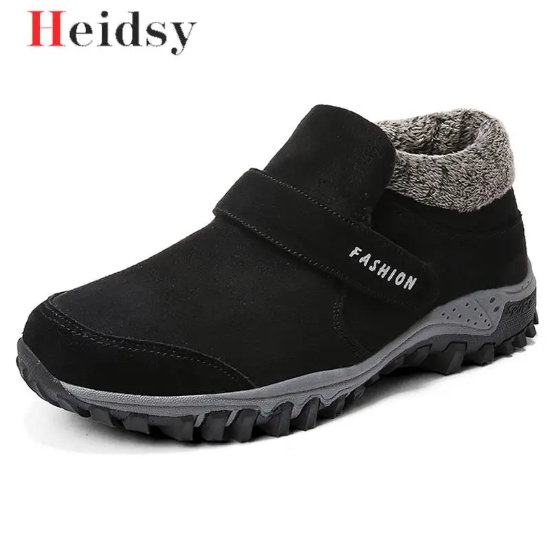 New Men Boots Winter With Plush Warm Snow Boots Casual Men Winter Boots Work Shoes Men Footwear Fashion Ankle Boots Big Size 47