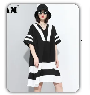 [EAM] 2020 New Spring Vintage O Collar Loose Three Quarter Sleeve Tops Full Length Pants Suit Summer Women Fashion Tide OA979