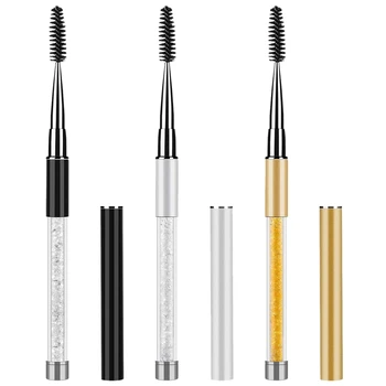 

Mascara Brushes Wands - Eyebrow Brush with Cap 3 Pcs Portable Eye Brush Eyelash Wands Brushes Makeup Applicator Cosmetic Brushes