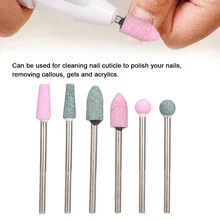 6 шт. сверла для ногтей Очиститель для кутикулы щетка для удаления пыли роторная Полировка Ногтей шлифовальные головки Инструменты для ногтевого салона инструмент для шлифования ногтей