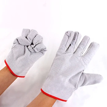 

Construction Site Canvas Safety 24 Line Wear Resistant Unisex Working Adult Welding Thickened Multipurpose Protective Gloves