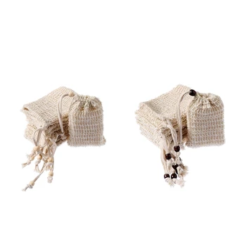 

Sisal Soap Bag Exfoliating Soap Saver Pouch Holder, Natural Soap Bags for Foaming and Drying