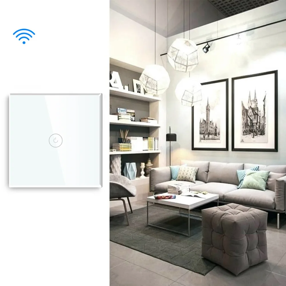 BSEED Wifi выключатель света 1 банда умный переключатель беспроводной wi-fi-переключатель белый черный золотой цвета поддержка для Tuya Google Assistant