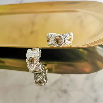 

HUANZHI New Minimalist Irregular Pearls Elastic Rope Stretchable Vintage Simple Rings for Women Girls Party Gifts