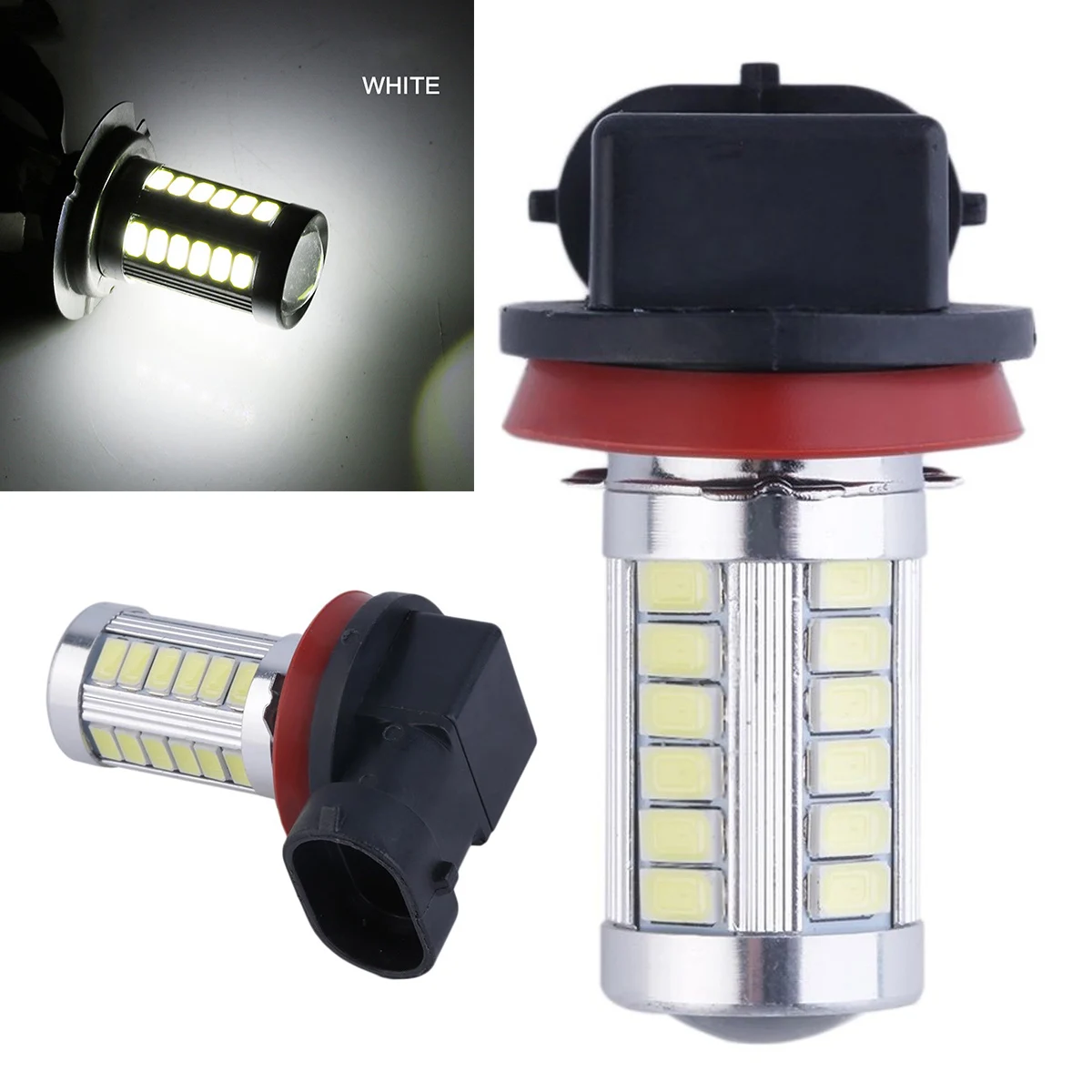 1pcs H11 5630 33LED 33 SMD 12V 30W 800LM 6500K High Brightness Car Fog Light Headlight Bulb White Automobile Bulb