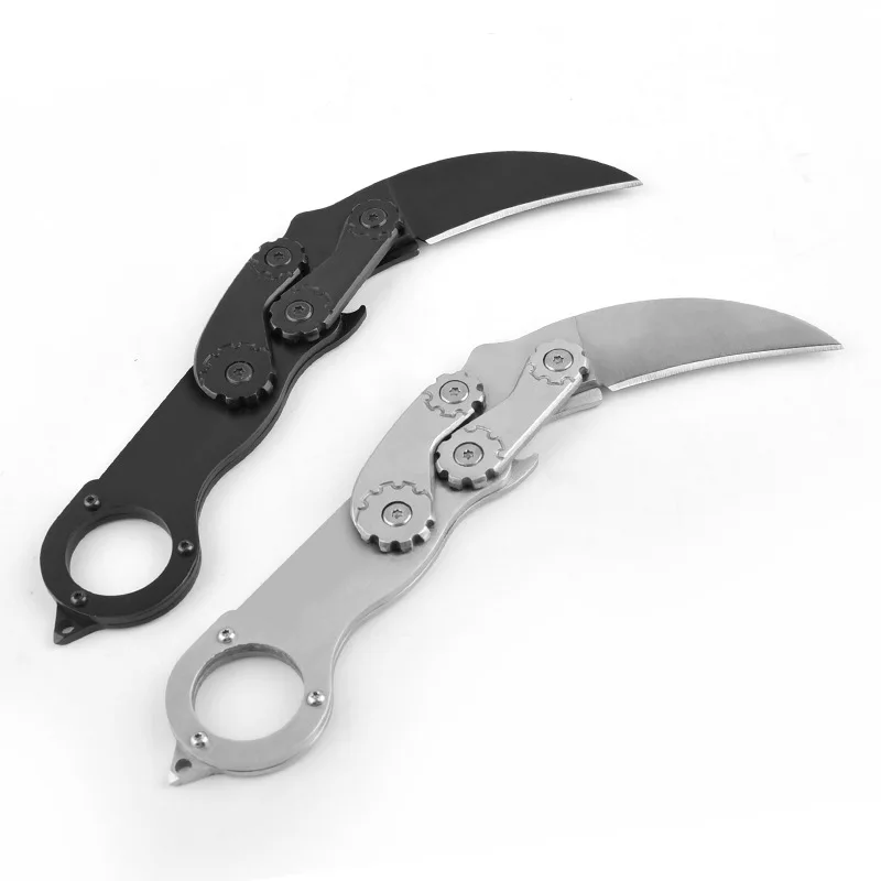 Дропшиппинг складной нож для когтей Многофункциональный механический нож серебристый черный защитный кольцевой нож CS Go игровой нож для выживания