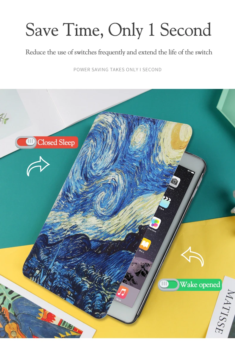 Чехол-книжка с рисунком из искусственной кожи для Apple iPad 9,7 дюйма дюйма для iPad A1822 A1823 A1893 A1954