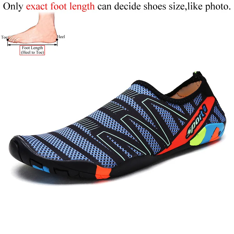 Аква носки водонепроницаемая обувь для мужчин босиком плавание море для zapatos де Плайя быстросохнущие водонепроницаемые спортивные слипоны buty do wody agua finger - Цвет: Dark Blue 1