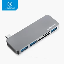 Хагбис USB C концентратор 5 в 1 Тип C для SD/TF кард-ридер USB 3,1 концентратор адаптер высокоскоростной для MacBook Air Pro huawei Xiaomi samsung