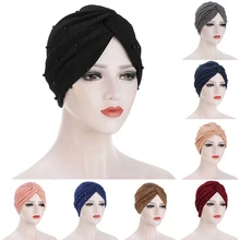 

Four Seasons Beaded Headscarf Cap Muslim Turban Hat Western Style Solid Color Hedging Cap Solid Color Pullover Cap Baotou Cap