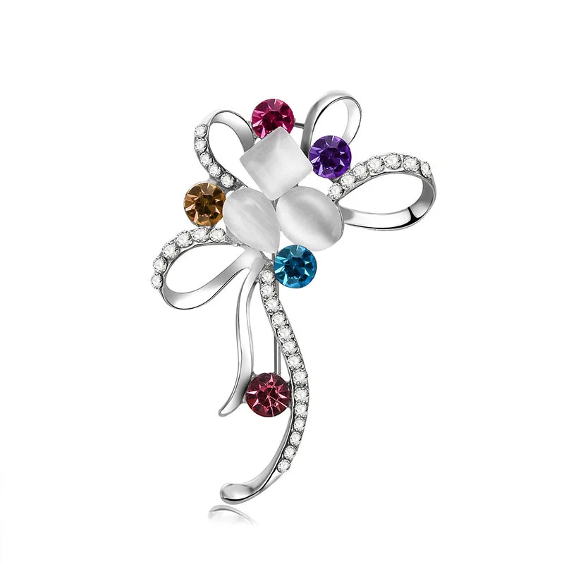 

Top Grade Luxury Suit Formal Dress Accessories Europe And America Popular Models Cool Crystal Hollow out Flower Brooch for Both