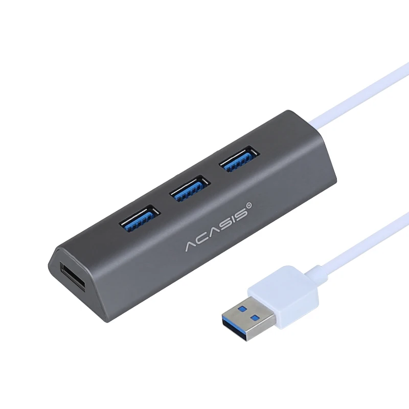 USB 4 порта концентратор Мульти USB 3,0 5 Гбит/с Высокоскоростной USB 3,0 разветвитель для ноутбука компьютера телефона планшета Mac OS компьютерные аксессуары - Цвет: grey-30cm