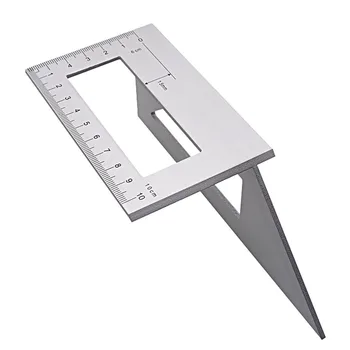

Woodworking Angle Ruler Carpentry Aluminum Scriber T Ruler Multi Angle 45/90 Degrees Woodworking Tools