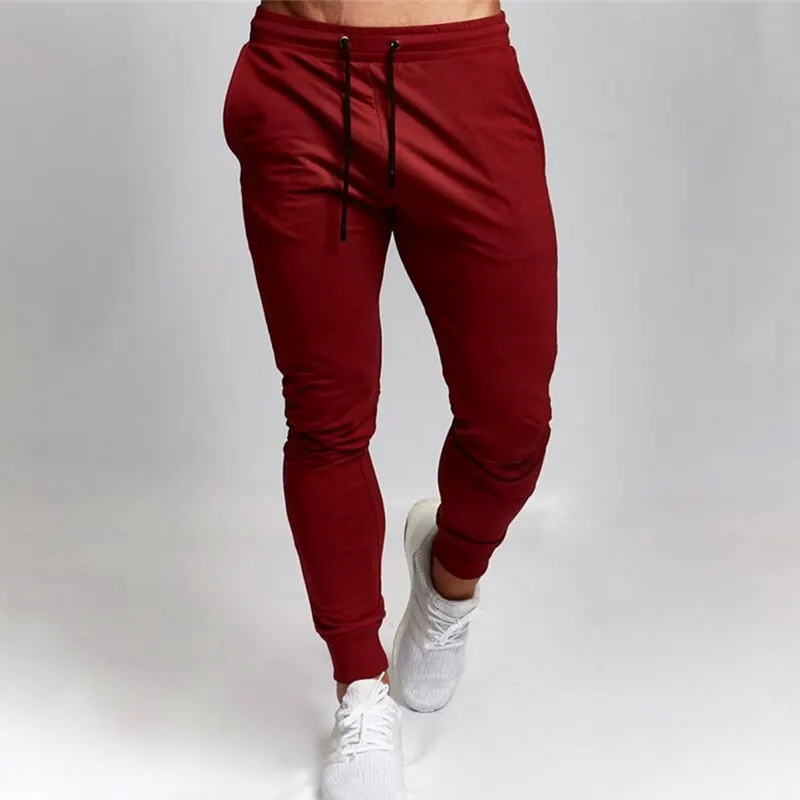 Discount Jodimitty Men Sport Leisure Trousers Solid Color Versatile Running Training Fitness Pants Lace Up Solid Versatile Fitness Pants