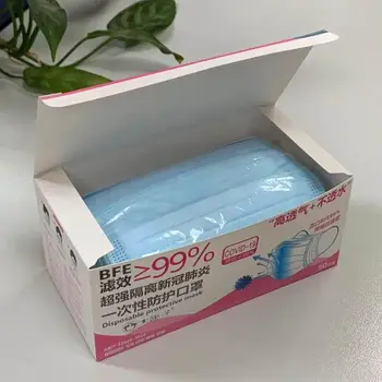 

50pcs Fast delivery 3-layer mask Face Mouth Masks Non Woven Disposable Anti-Dust Meltblown cloth Masks Earloops Masks with CE