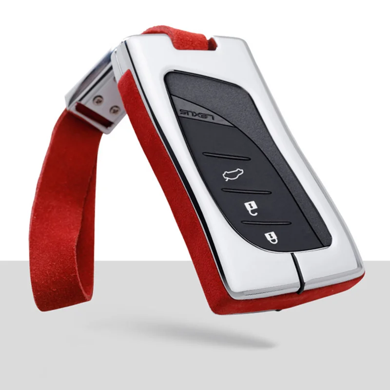 B-red keychain2 Чехол для автомобильных ключей, защитная оболочка для Lexus LS 500 LS500h UX250 GS350 ES350 NX, брелок из цинкового сплава, аксессуары, защитная крышка - Название цвета: B-red keychain2