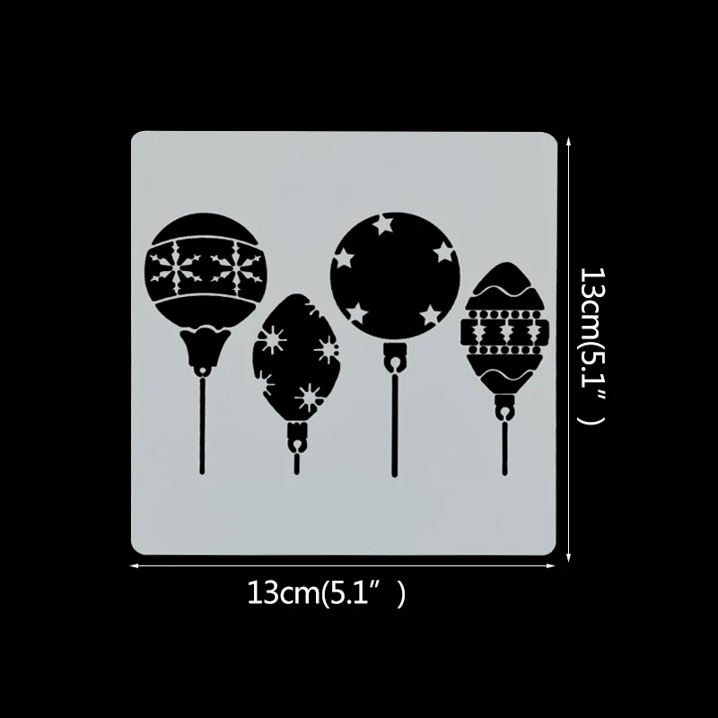 7pcs 13*13cm Christmas Stencils DIY Cake Decorating Moulds Baking Embellishments Stencil Template Mold for Home Kitchen Supplies