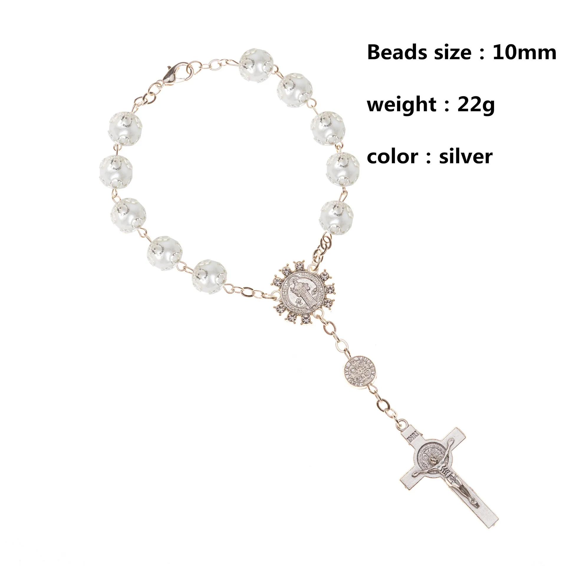 CR008 10pcs Vintage Religious Ornaments Religion Catholic Communion Cup Gift Cross Rosary Bracelet Bead Jewelry