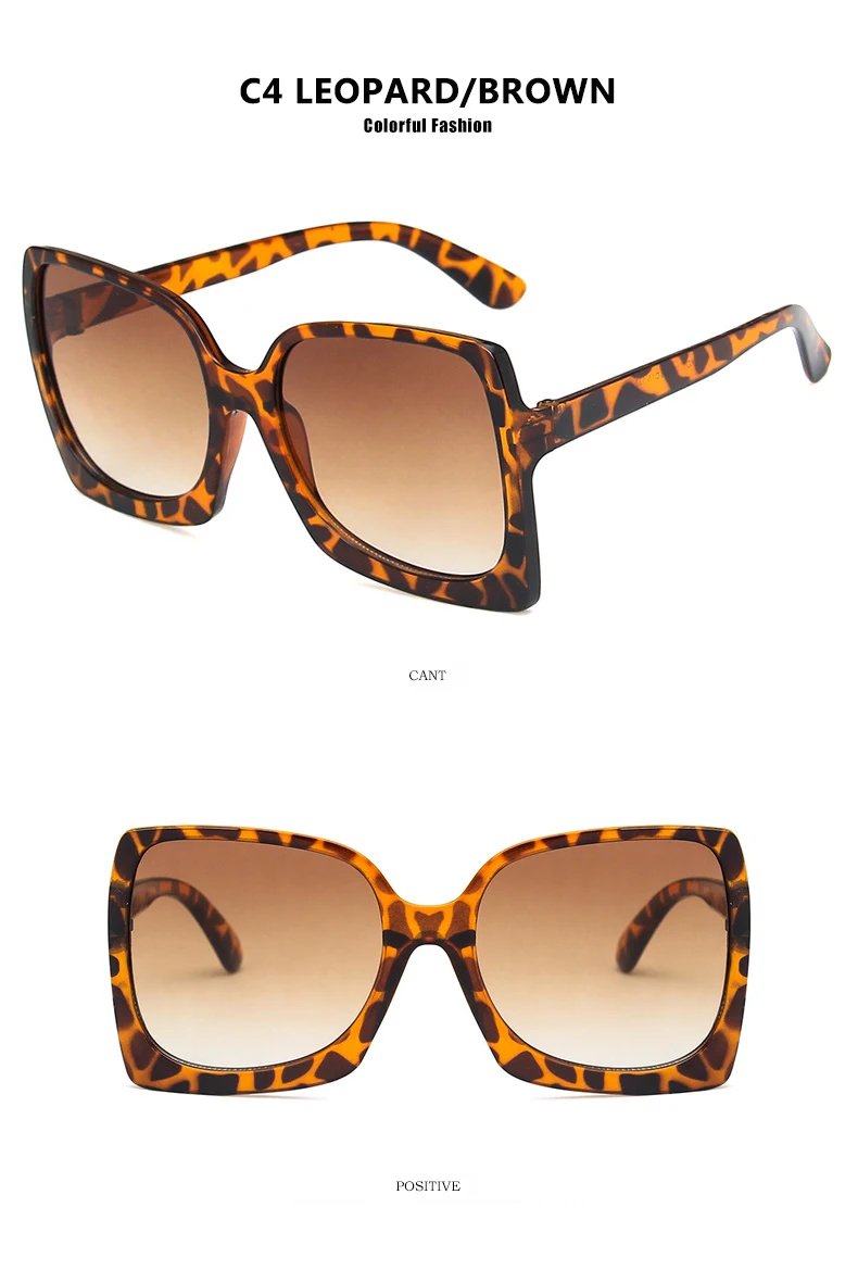 oversized gradient square sunglasses