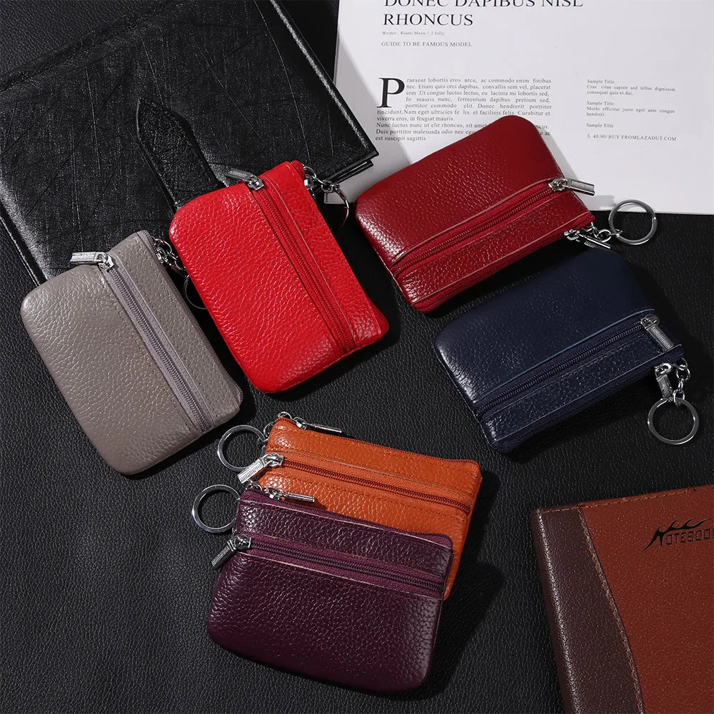 

1Pcs Leather Coin Purse Women Small Wallet Change Purses Mini Zipper Money Bags Children's Pocket Wallets Key Holder Carteira